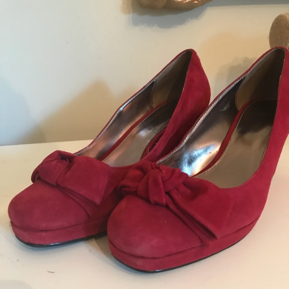 Alfani red suede wedges